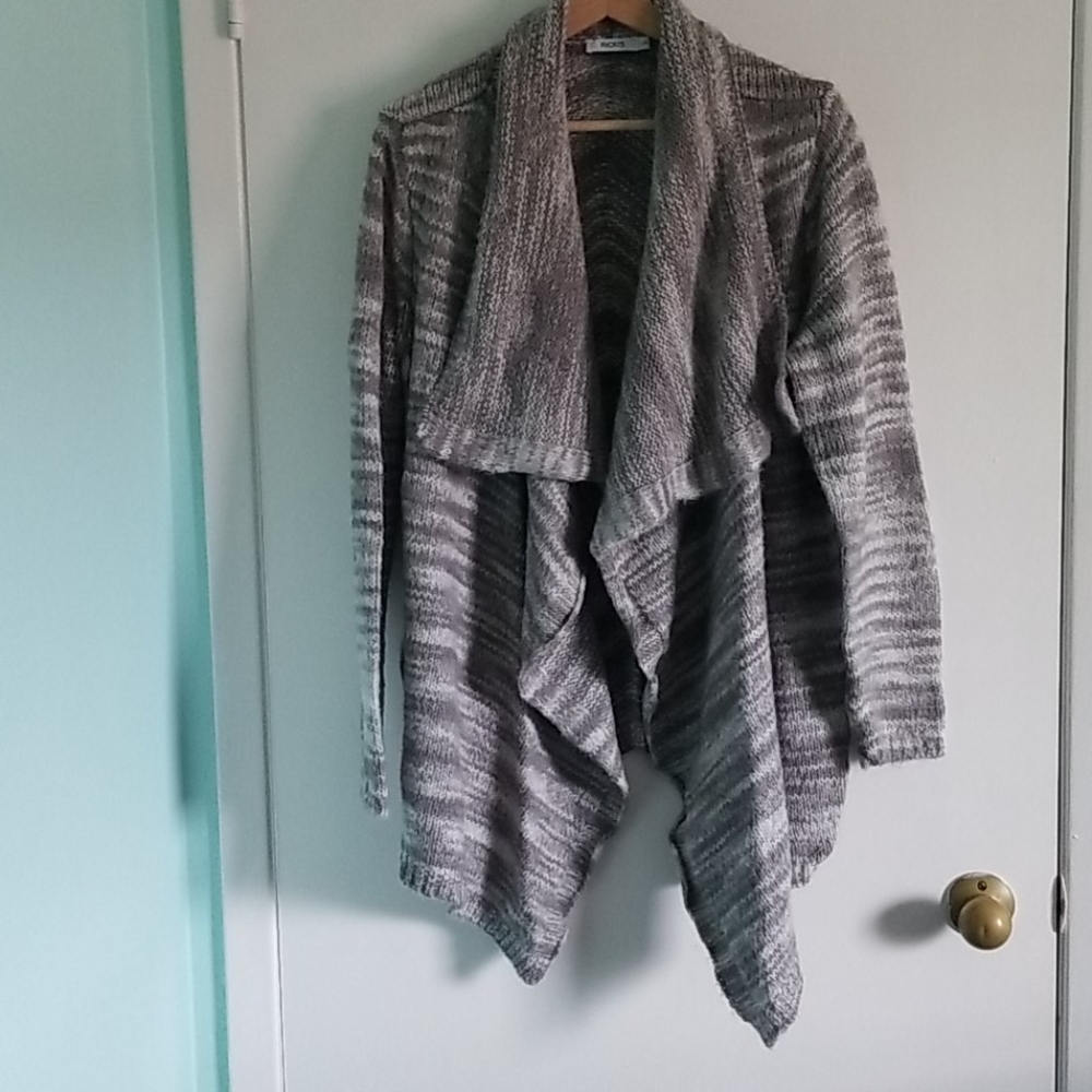 Warm knitted open front sweater